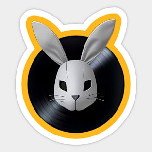 SpinSpinBunny Bunny Record Logo Sticker